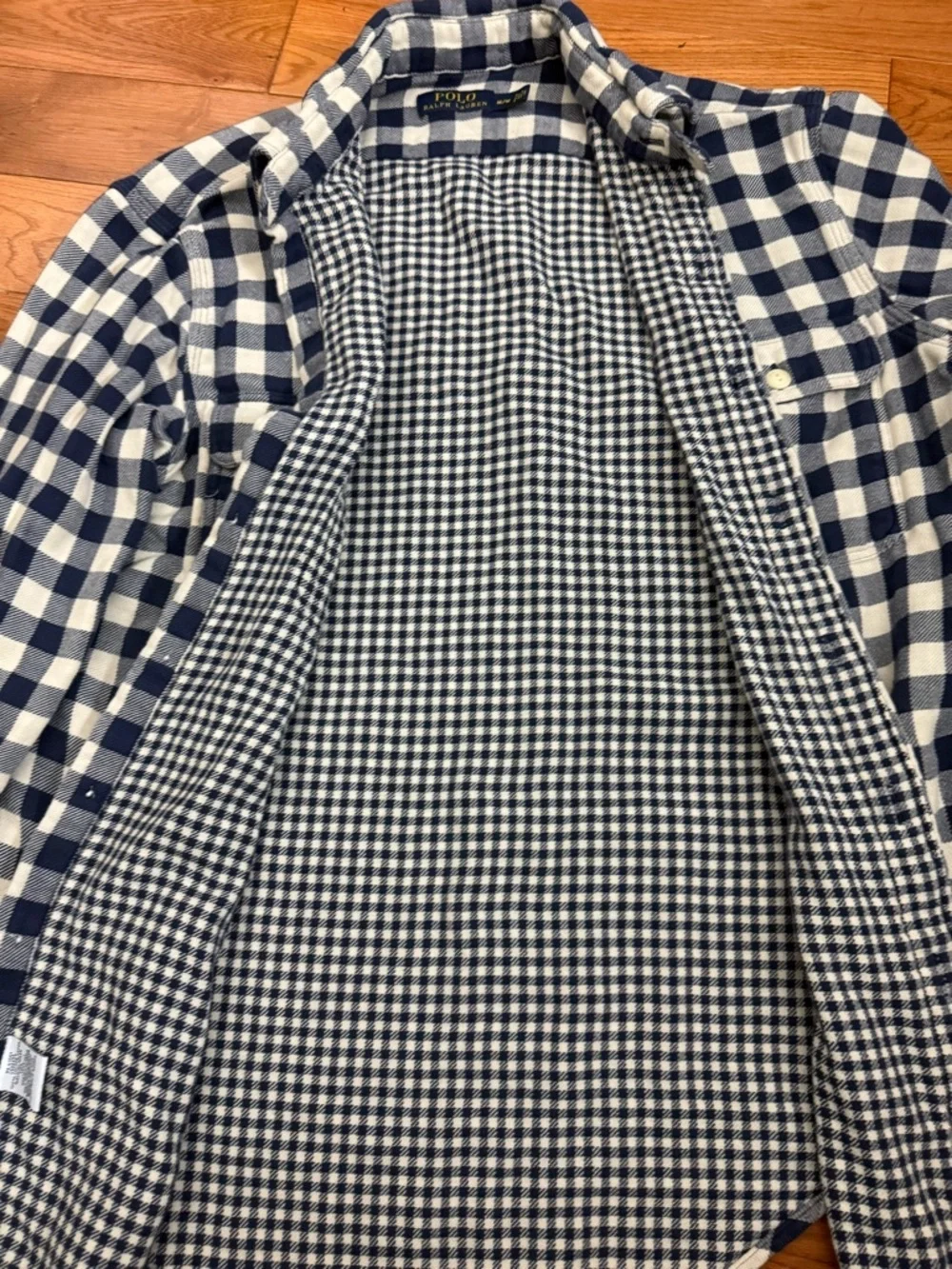 Polo Ralph Lauren Blue/White Gingham Pattern Heavier Button Down